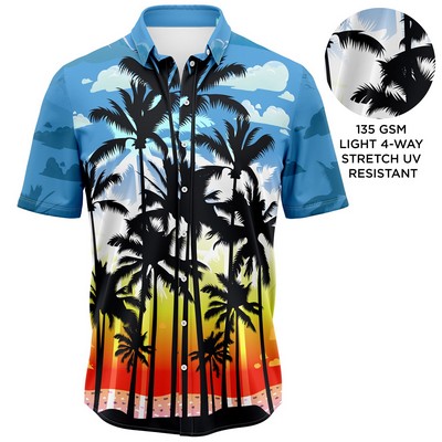 Unisex 135 GSM 4-Way Stretch UV Resistant Sublimation Hawaiian Shirts